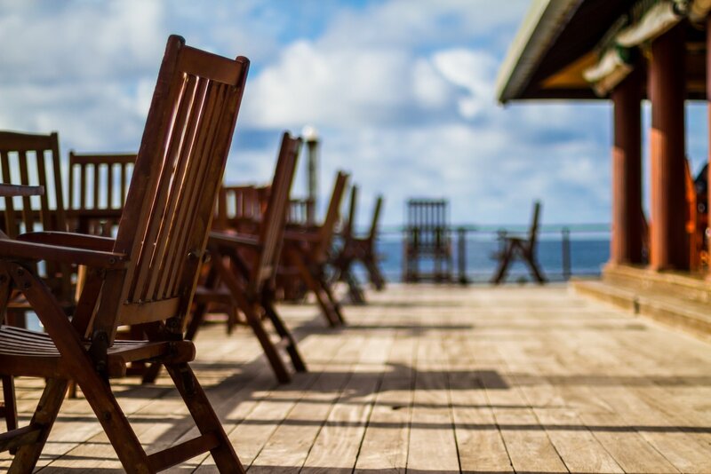 Wooden Chairs on Deck — Brown, Serene