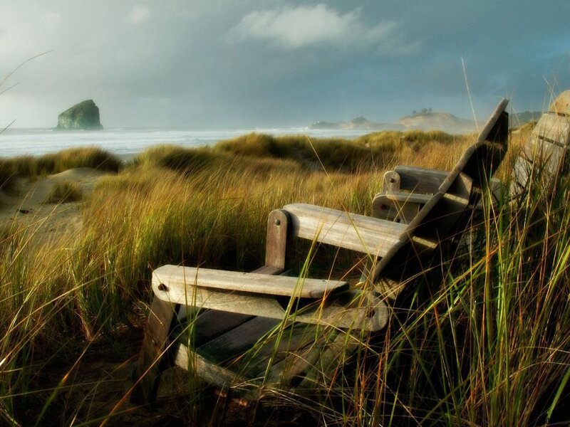 Wooden Chairs on Dunes