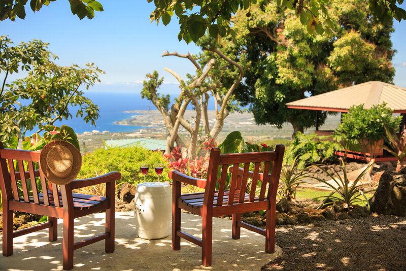 Wooden Chairs with Wine Glasses