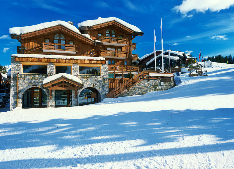 Wooden Chalet in Snow — Blue
