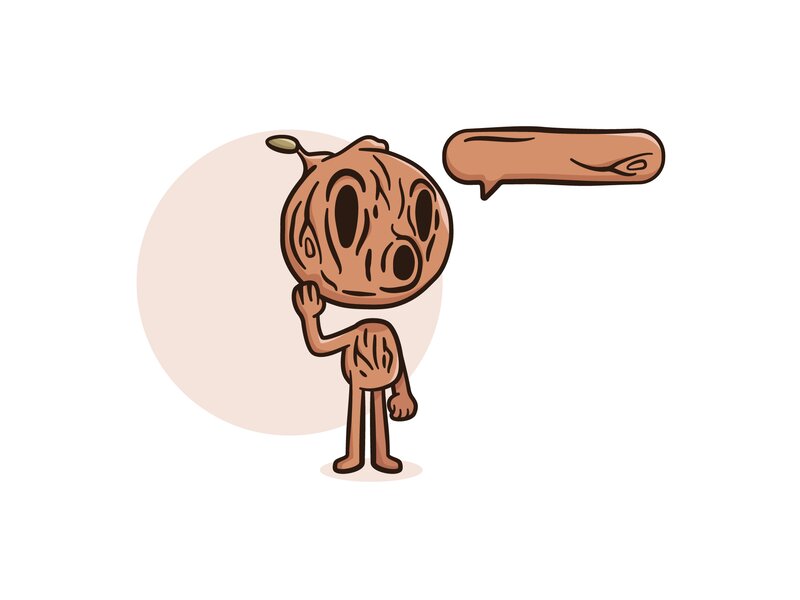 Wooden Character with Speech Bubble