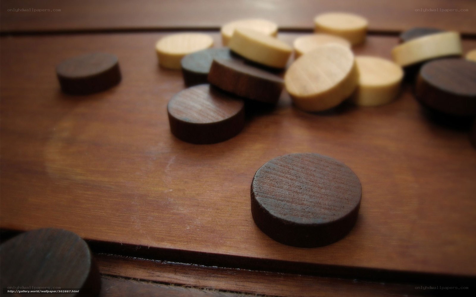 wooden checkers on board