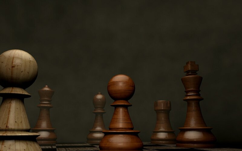 Wooden Chess Pieces — Brown, Dramatic