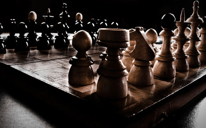 Wooden Chess Pieces — Brown