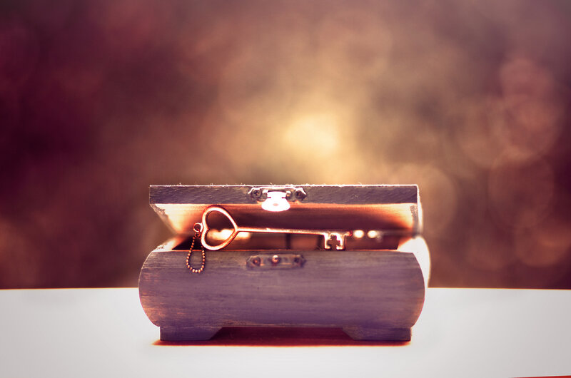 Wooden Chest with Key