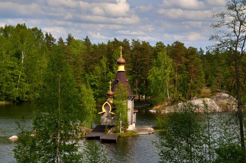 Wooden Church on Lake
