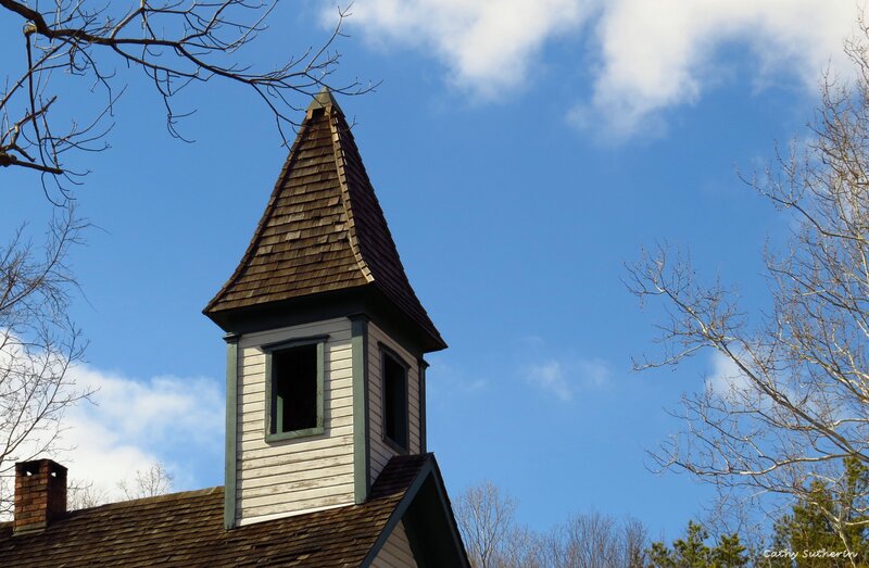Wooden Church Steeple — Blue