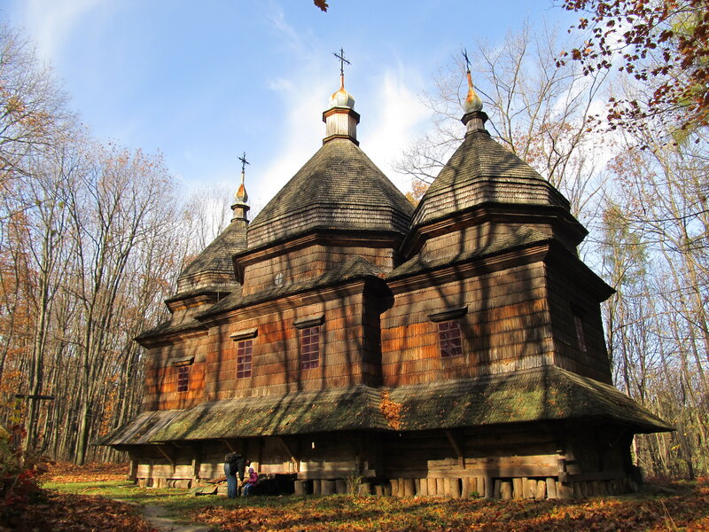 Wooden Church with Domes — Brown, Serene
