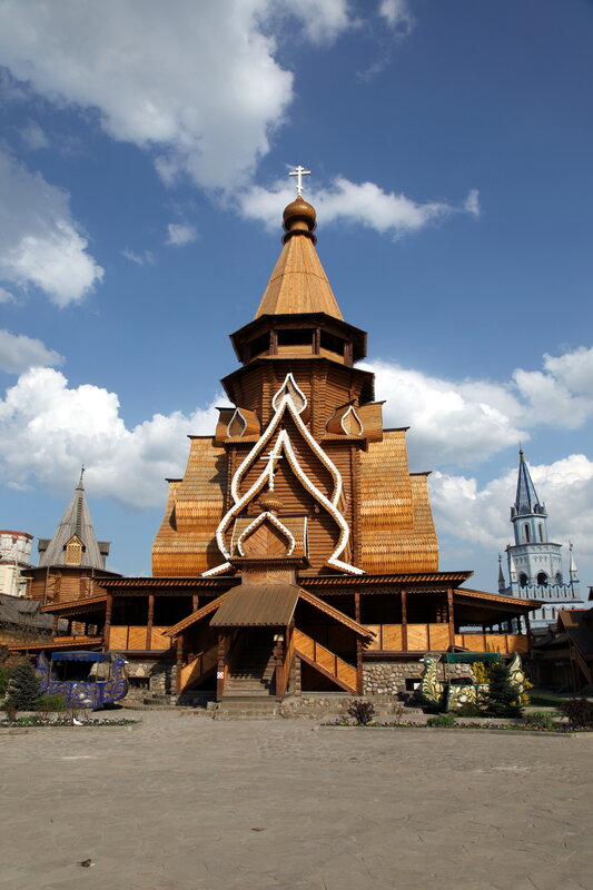 Wooden church with onion dome