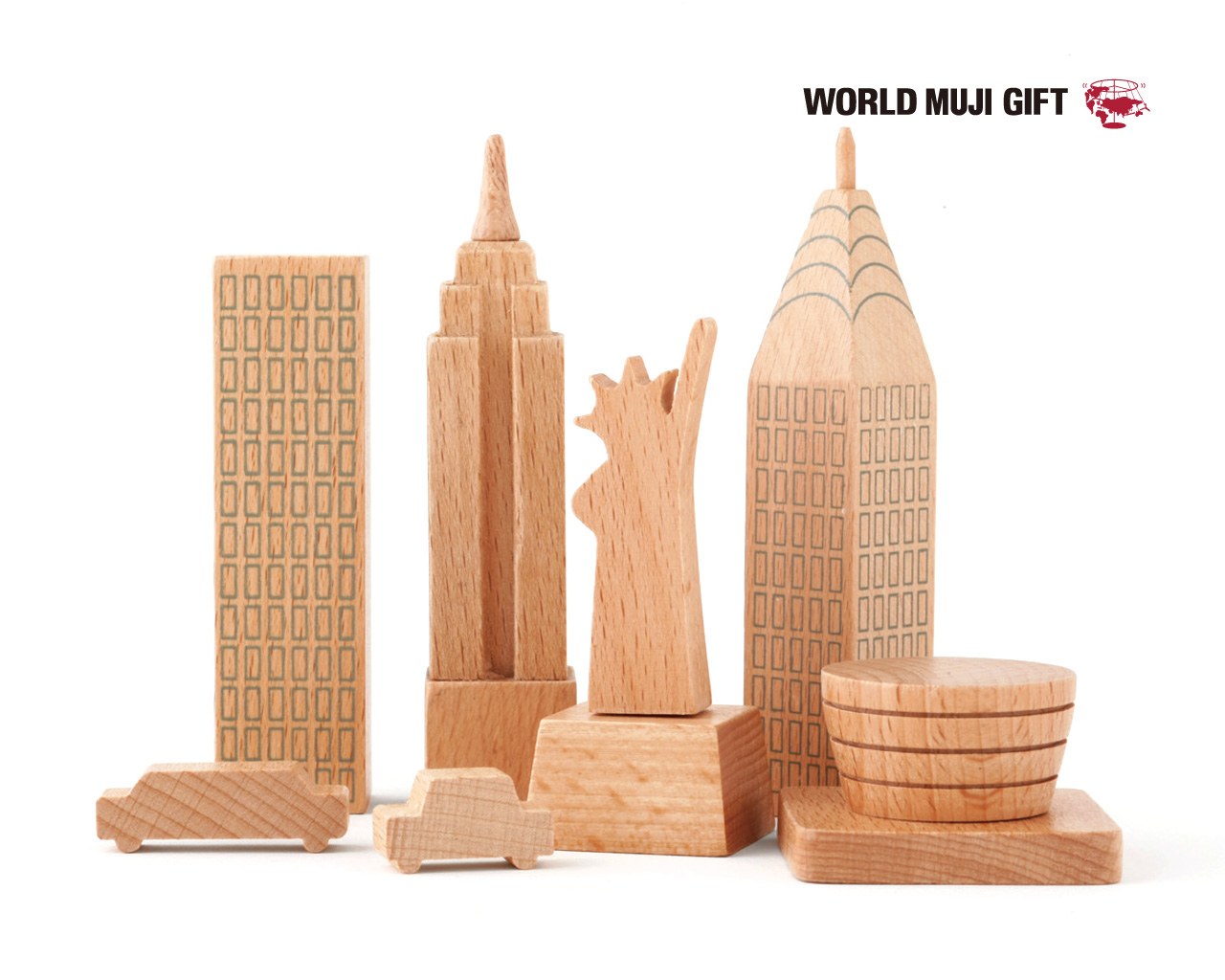 Wooden city block set