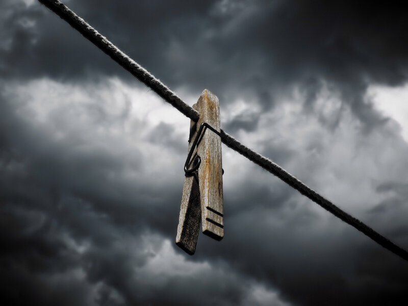 Wooden Clothespin on Rope
