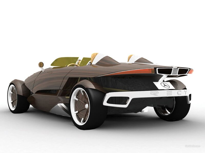 Wooden Concept Car — Brown, Modern, 3d Render, Wheel, Seat