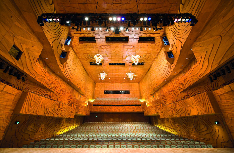 wooden concert hall interior