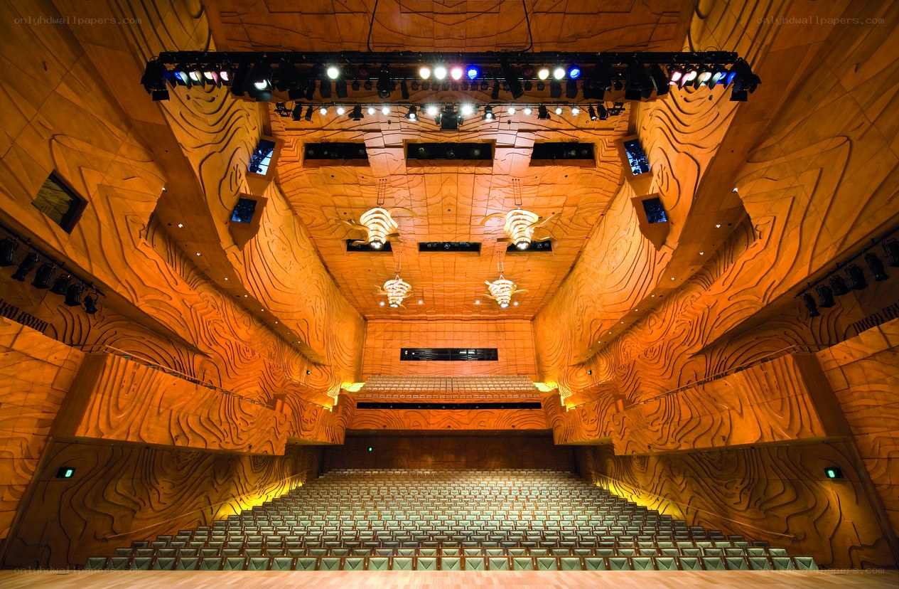 wooden concert hall interior