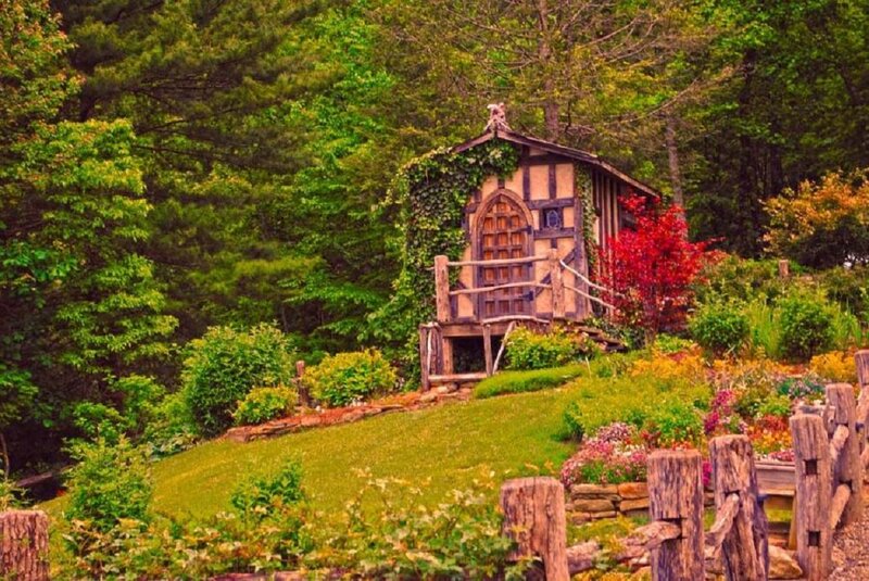 Wooden Cottage in Garden