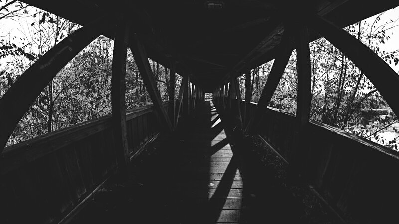 Wooden Covered Bridge — Black
