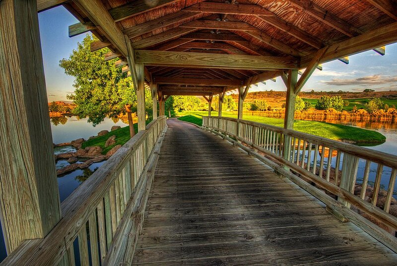 Wooden Covered Bridge — Brown, Serene