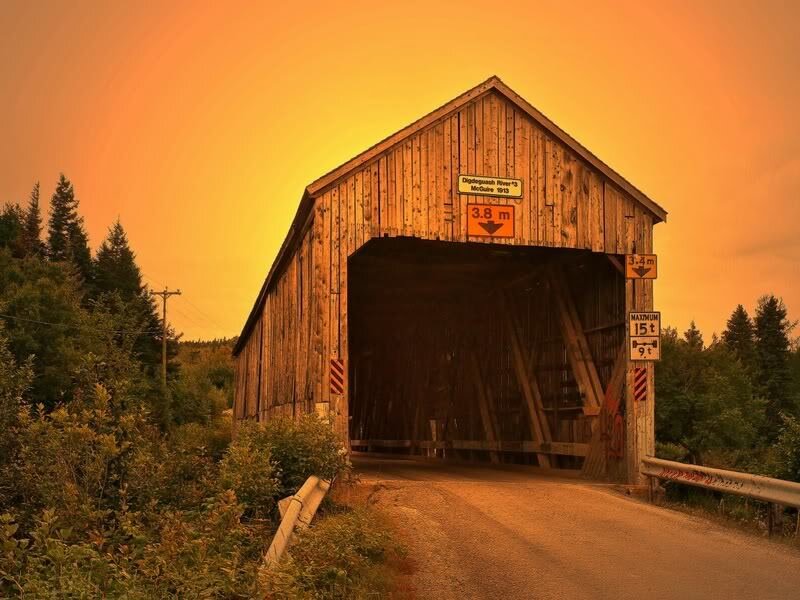 Wooden Covered Bridge — Orange