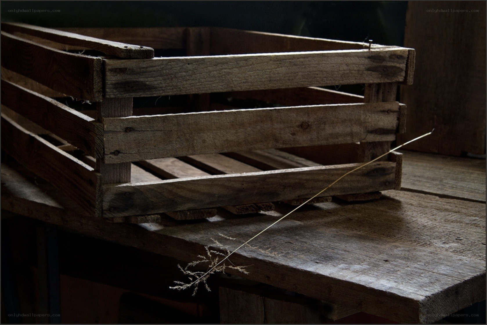 wooden crate on a table