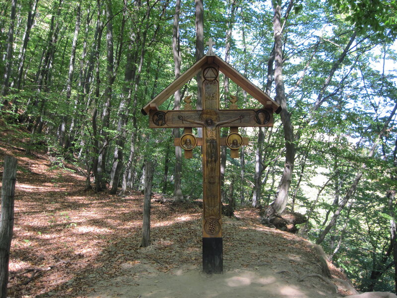 Wooden Cross in Forest — Green