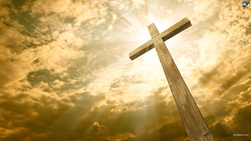 Wooden Cross in Sky