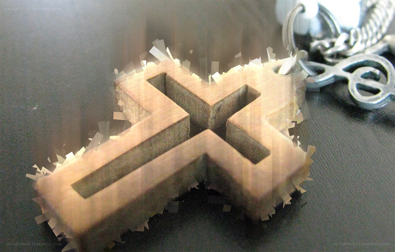 wooden cross keychain