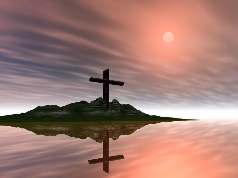 Wooden Cross on Island