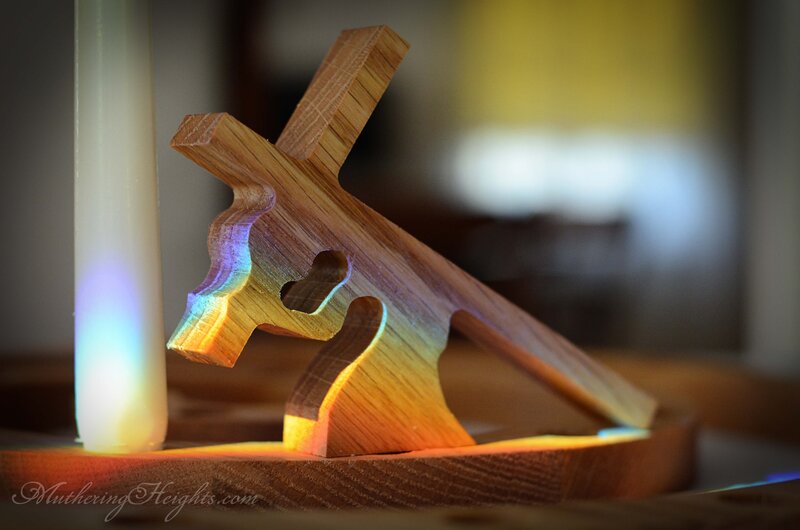 Wooden Cross Sculpture — Brown