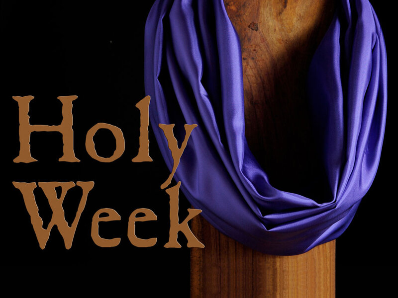 Wooden Cross with Purple Cloth — Solemn