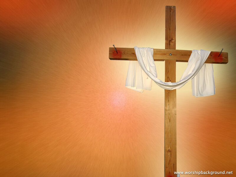 Wooden Cross with White Cloth — Orange