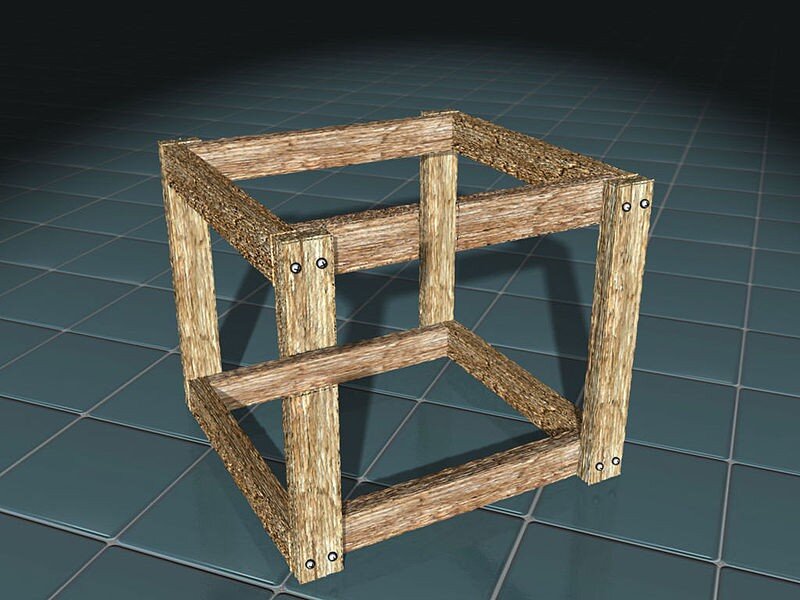 wooden cube frame