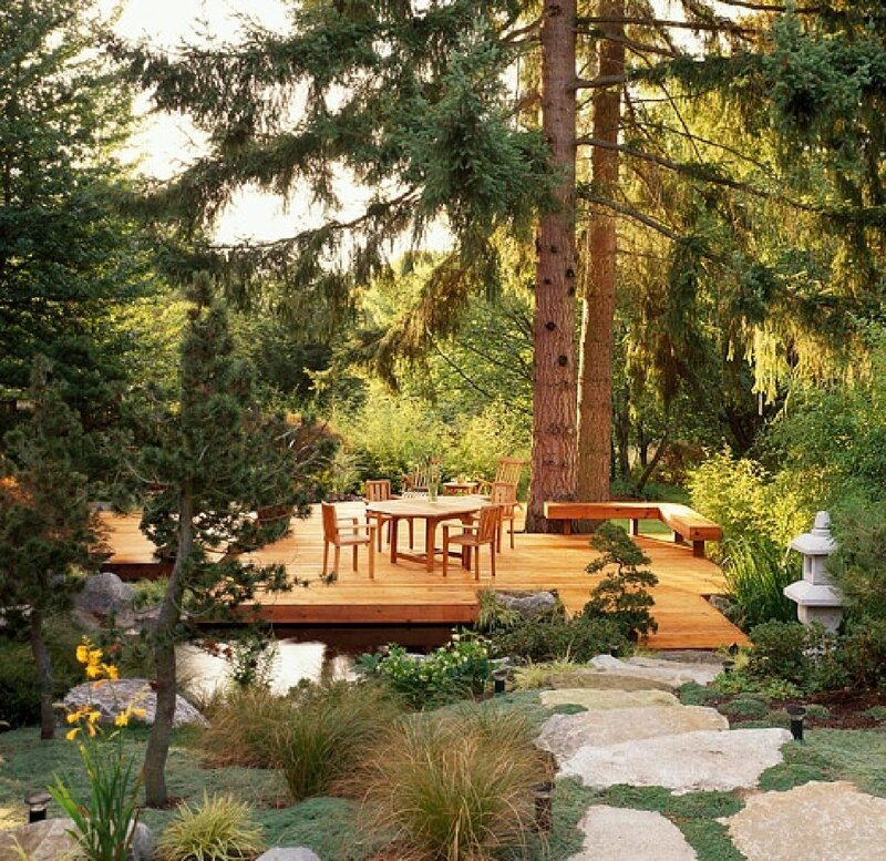 Wooden Deck in Garden