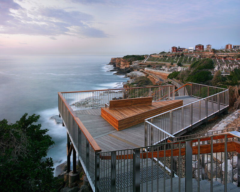 Wooden Deck Overlooking Ocean