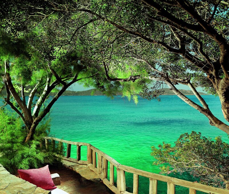 Wooden Deck Overlooking Sea