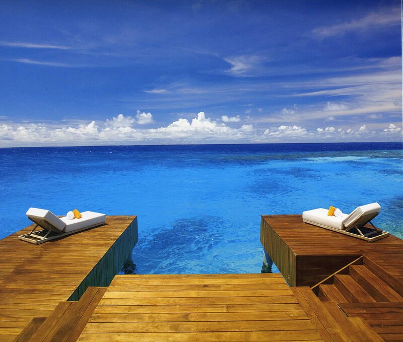 Wooden Deck with Lounge Chairs
