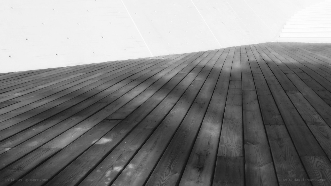 Wooden deck with shadows