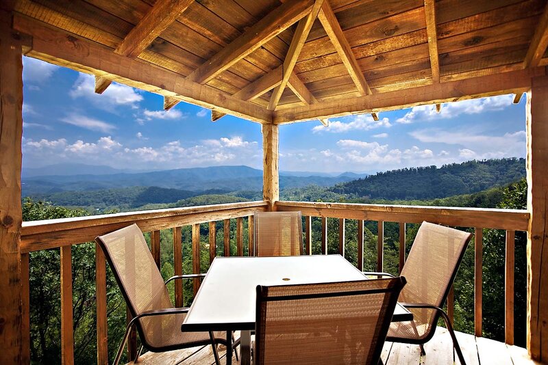 Wooden Deck with Table — Brown