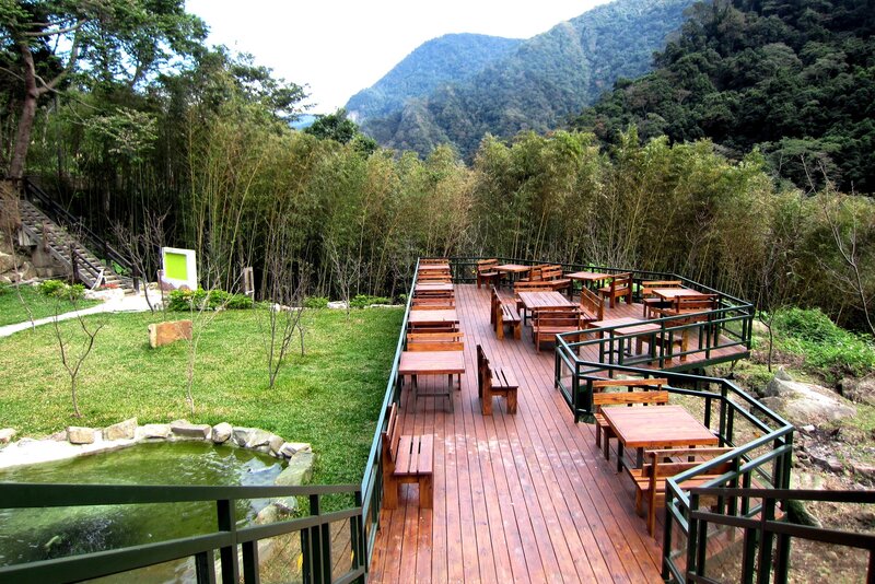 Wooden Deck with Tables