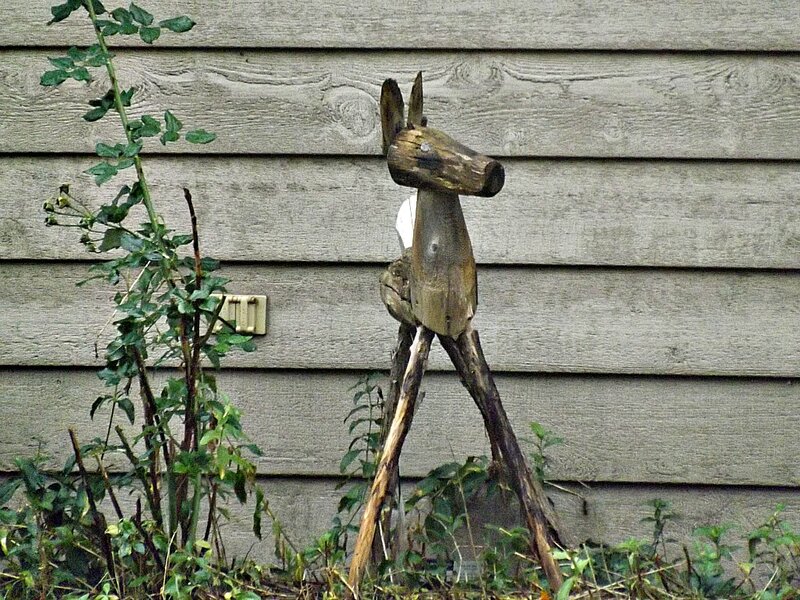 Wooden Deer Sculpture