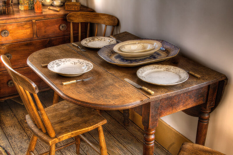 Wooden Dining Table Setting