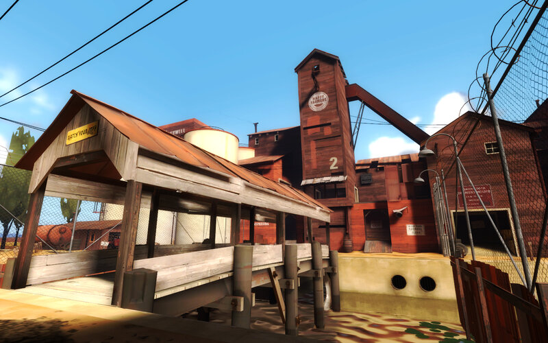 Wooden Dock and Grain Silo