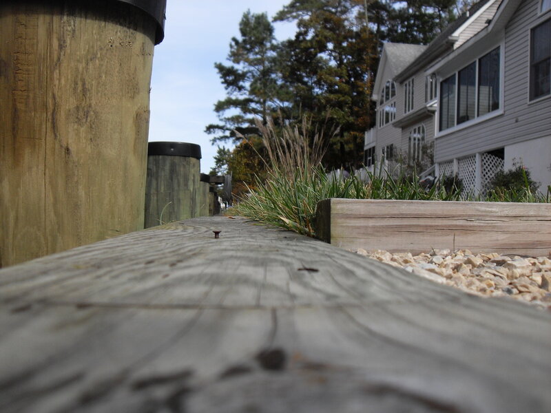 wooden dock and house view