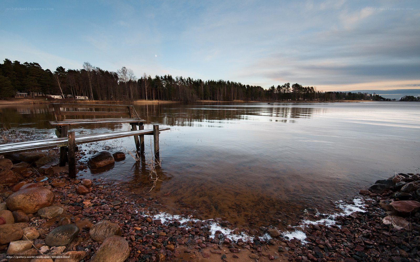 Wooden dock at a lakeside