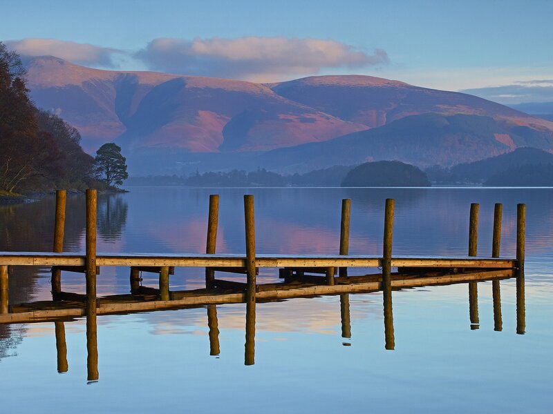Wooden dock at dawn