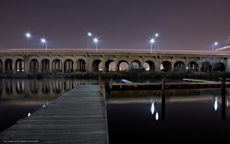Wooden Dock at Night — Black, Serene