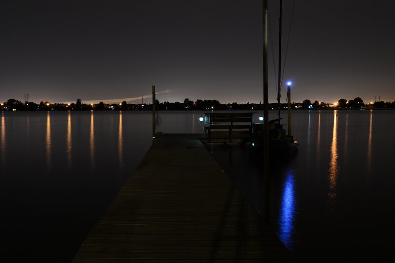 Wooden Dock at Night — Black