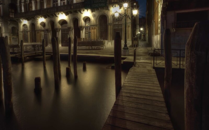 Wooden Dock at Night — Brown