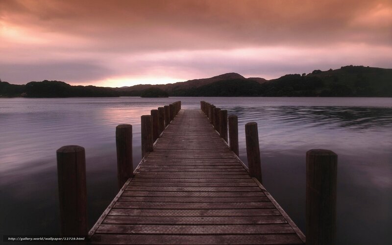 Wooden dock at sunset