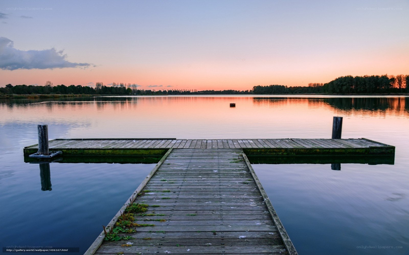 Wooden dock at sunset