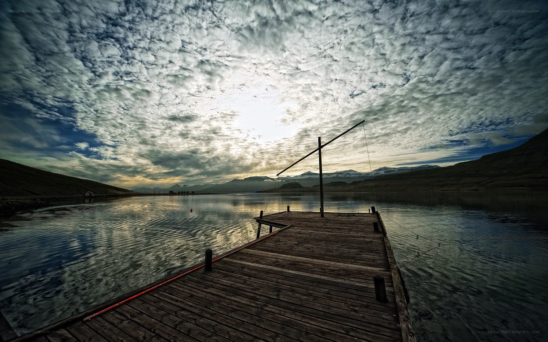 Wooden dock at sunset